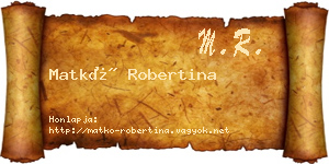 Matkó Robertina névjegykártya